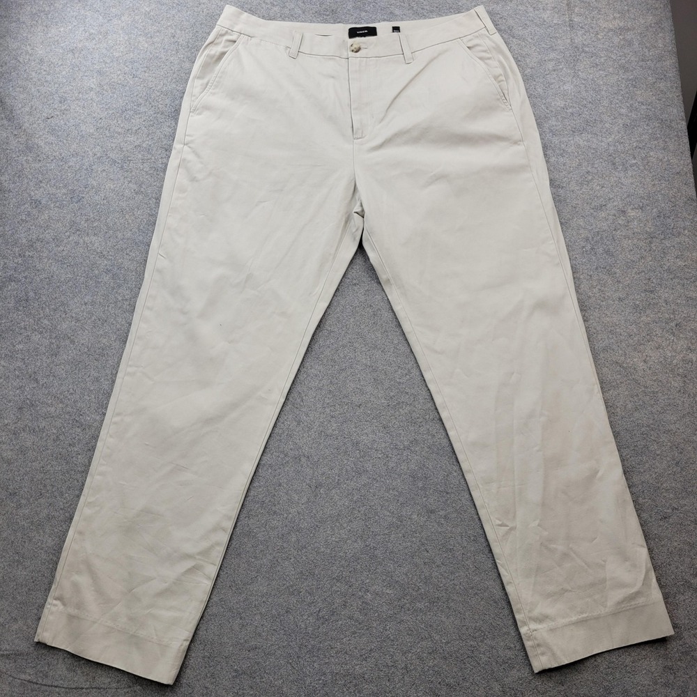 Vince Pants Mens 38x32 Beige Relaxed Fit James Chino Straight Leg Casual